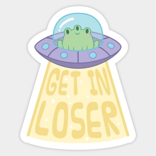 Cute Frog UFO Sticker